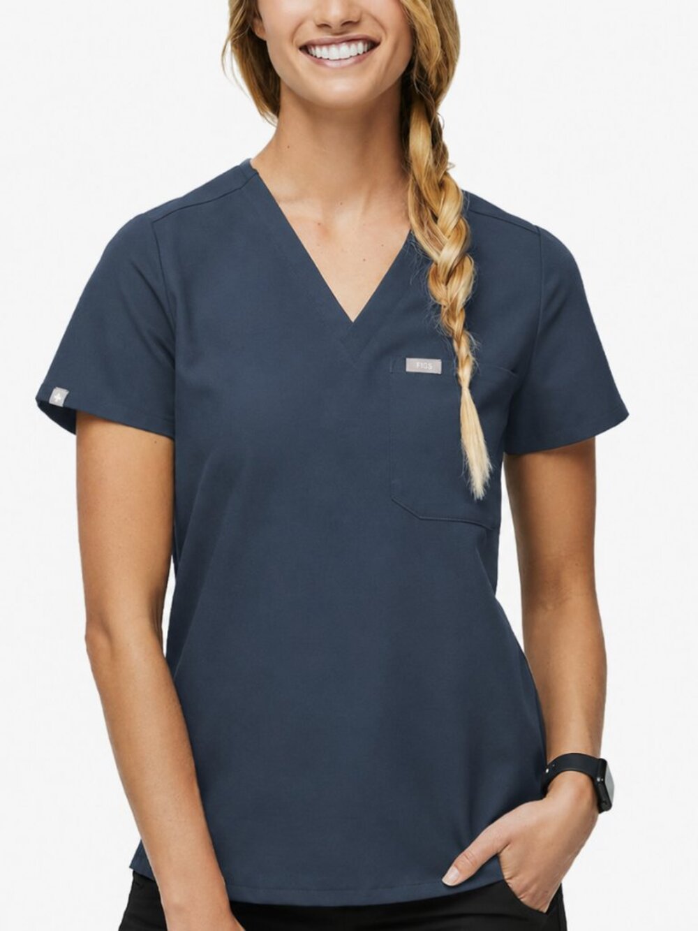 FIGS Catarina Scrub Top Dark Harbor XS